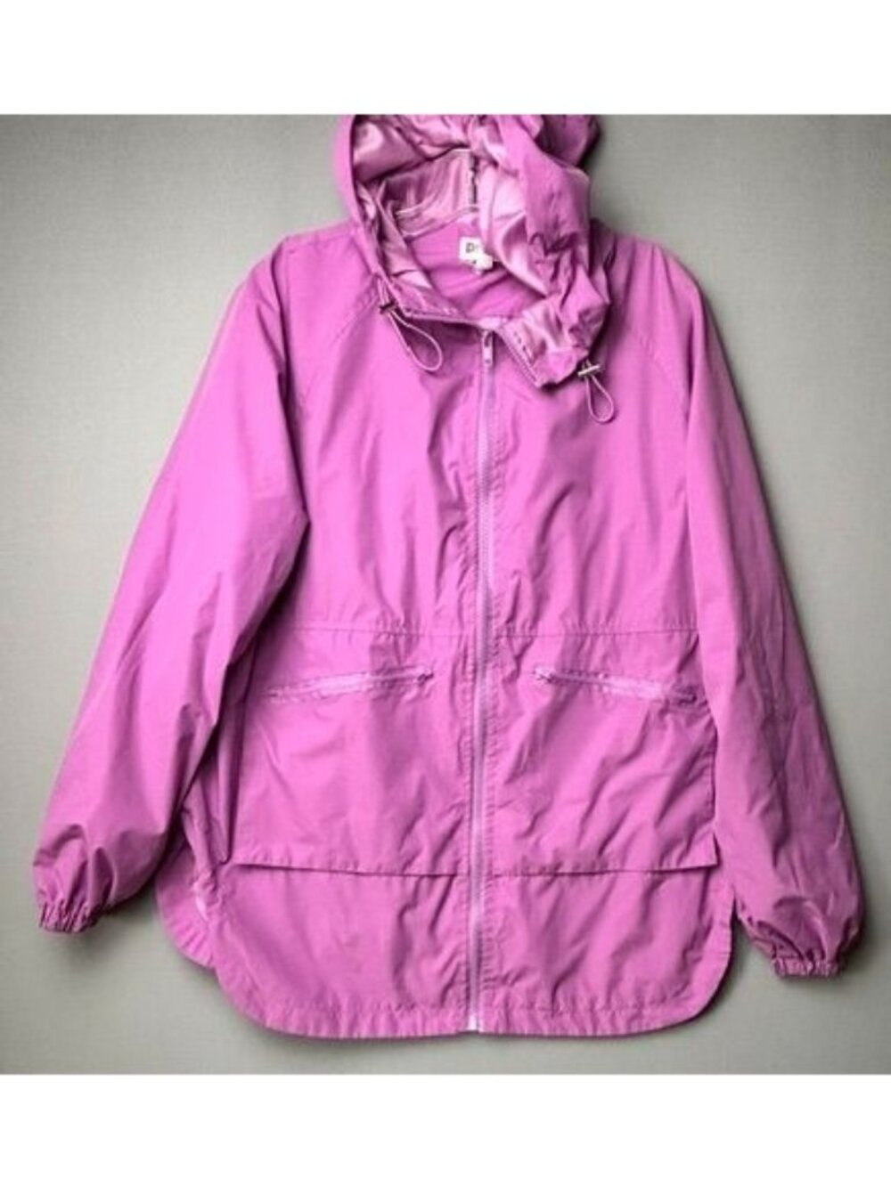 Pesion Women's M Purple Windbreaker Rain Jacket Hooded Lightweight Full Zip